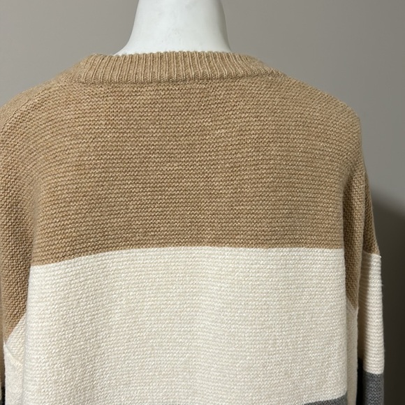 MADEWELL Andria Pullover Sweater in Coziest Yarn Wide Sleeves Heather Honey Sz L - Picture 10 of 14